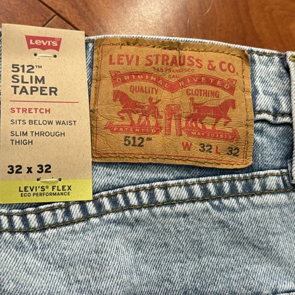 NWT Levi's Men's 512 Slim‎ Taper Jeans Size 32x32